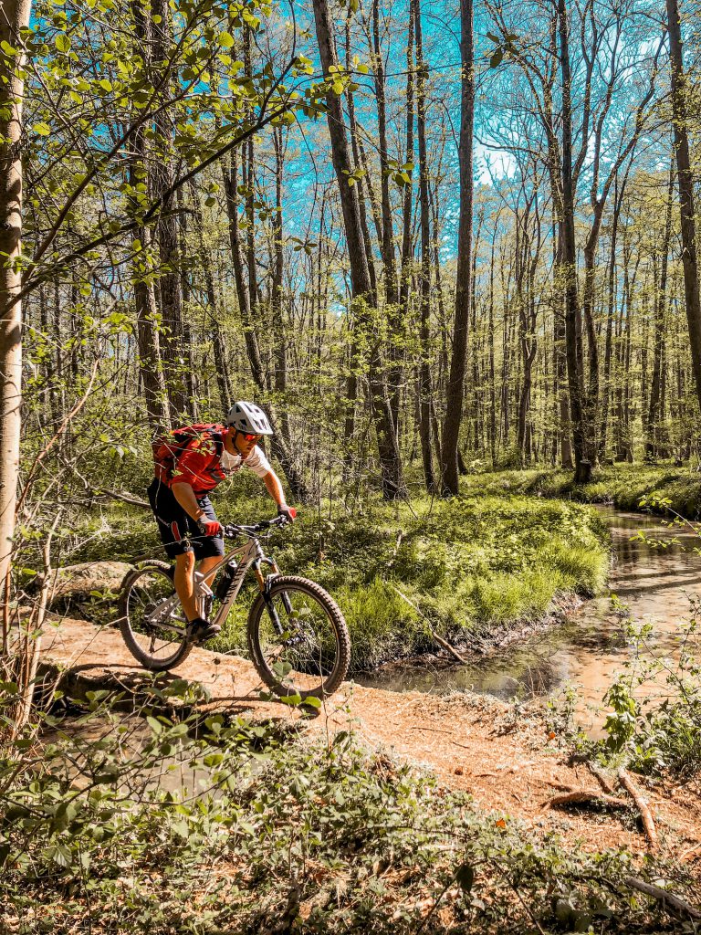 Michaque Kaiser von mtb-moments.de auf den Trails im Donau Ries Kreis