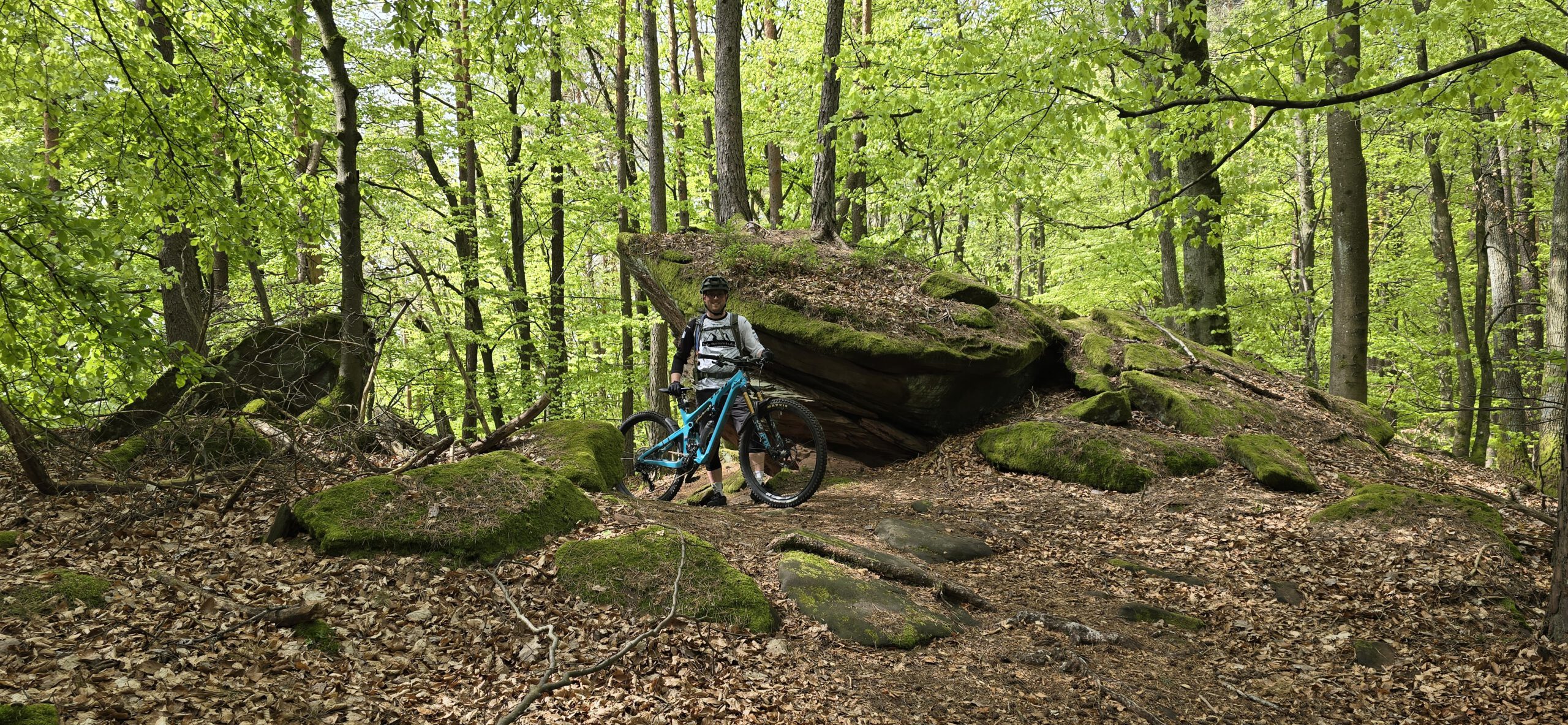 Michaque Kaiser mit seinem Yeti SB130 auf der Trans Pfälzerwald