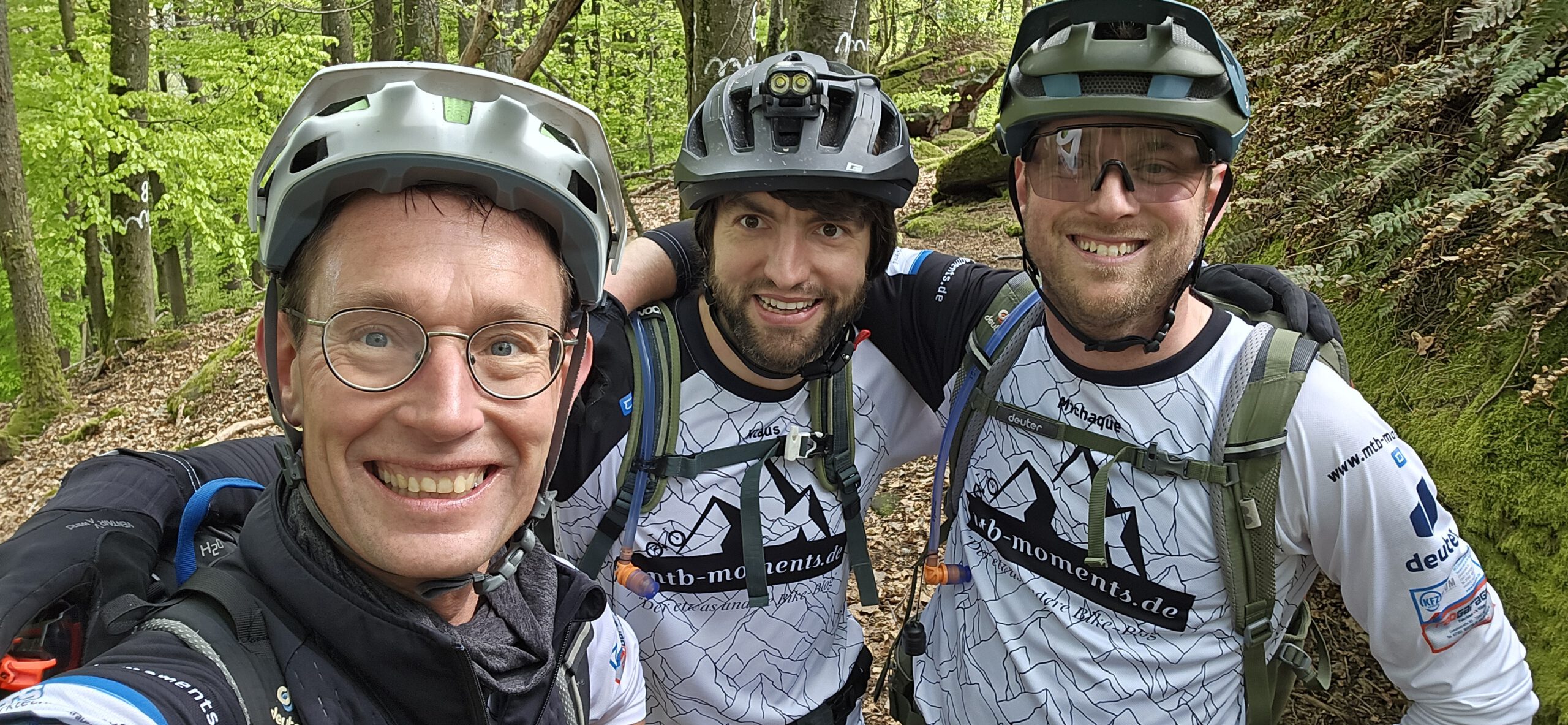 Martin Strauß Klaus Stark und Michaque Kaiser auf der Trans Pfälzerwald
