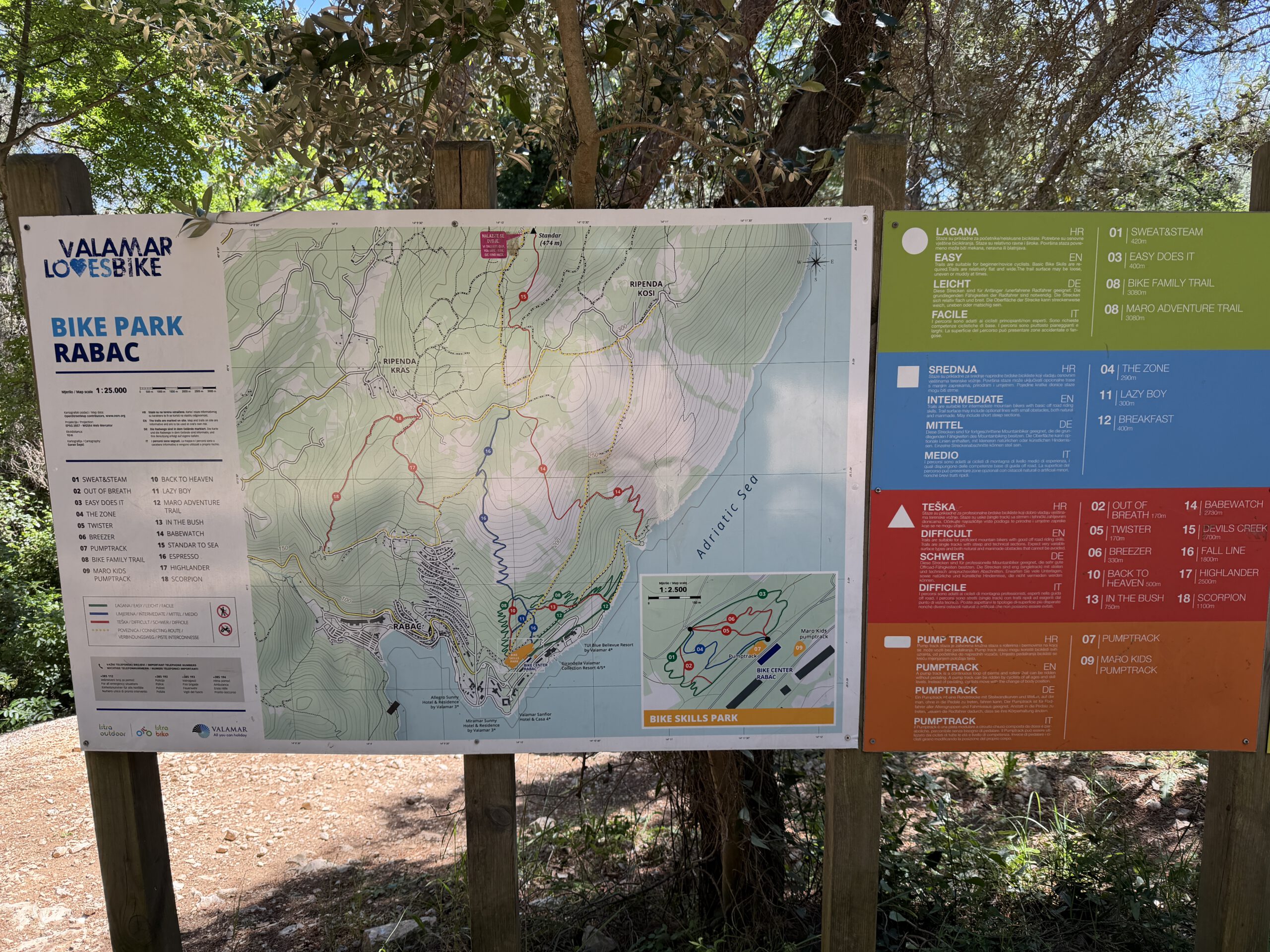 Trail-Übersichtskarte Bikepark Rabac